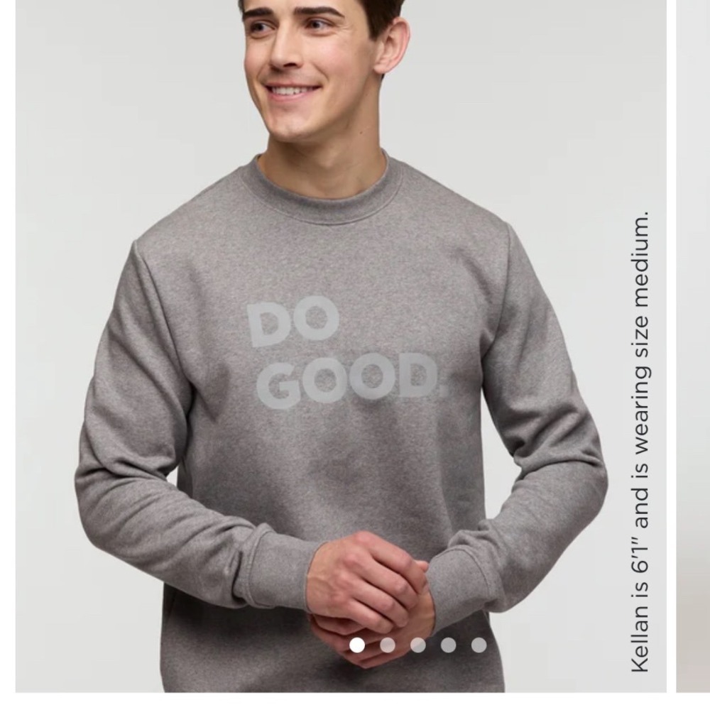 Cotopaxi Do Good Crewneck Sweatshirt Mens XL Gray Organic Cotton Outdoor I09